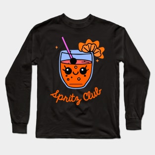 Cocktail Spritz Club Funny Bartender Retro Long Sleeve T-Shirt